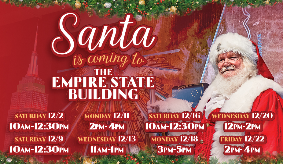 2023 Santa Dates and Times Empire State Building